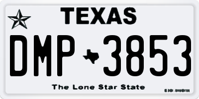 TX license plate DMP3853