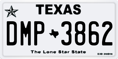 TX license plate DMP3862