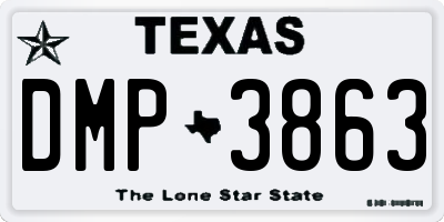 TX license plate DMP3863