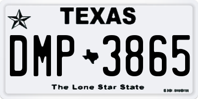 TX license plate DMP3865