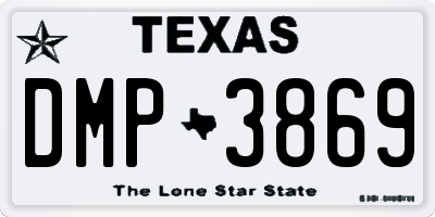 TX license plate DMP3869