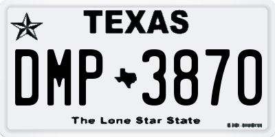 TX license plate DMP3870