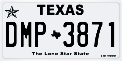 TX license plate DMP3871