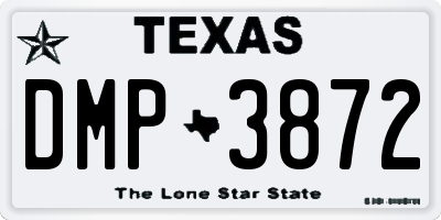 TX license plate DMP3872