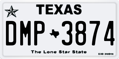 TX license plate DMP3874