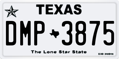 TX license plate DMP3875