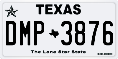 TX license plate DMP3876