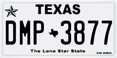 TX license plate DMP3877
