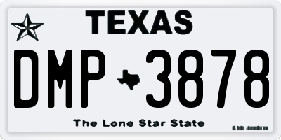 TX license plate DMP3878