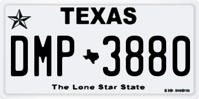 TX license plate DMP3880