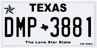 TX license plate DMP3881