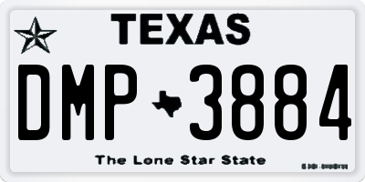 TX license plate DMP3884