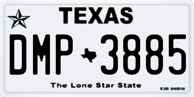 TX license plate DMP3885