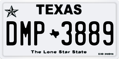 TX license plate DMP3889