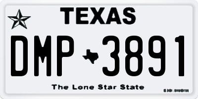 TX license plate DMP3891