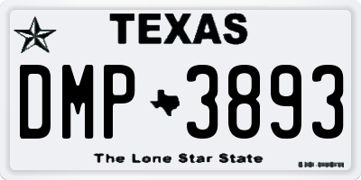 TX license plate DMP3893