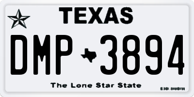 TX license plate DMP3894