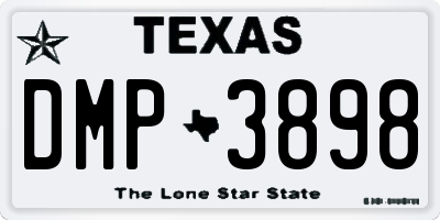 TX license plate DMP3898