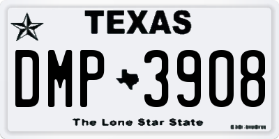 TX license plate DMP3908