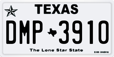 TX license plate DMP3910