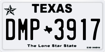 TX license plate DMP3917