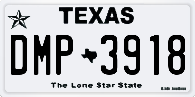 TX license plate DMP3918