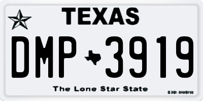 TX license plate DMP3919