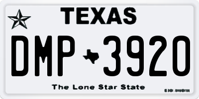 TX license plate DMP3920