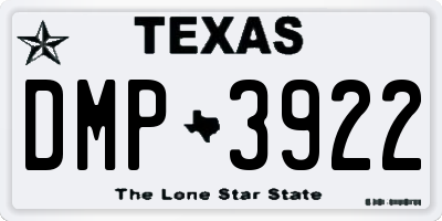TX license plate DMP3922