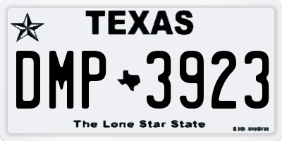 TX license plate DMP3923