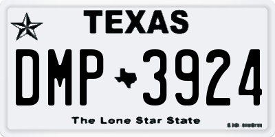 TX license plate DMP3924