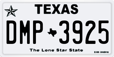 TX license plate DMP3925
