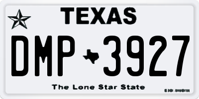 TX license plate DMP3927