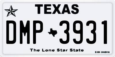 TX license plate DMP3931