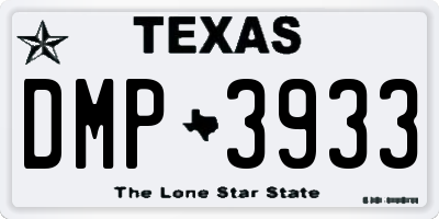 TX license plate DMP3933