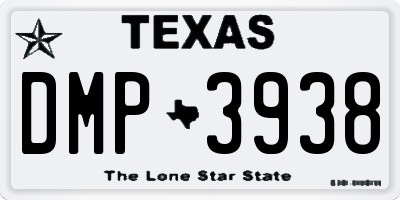 TX license plate DMP3938