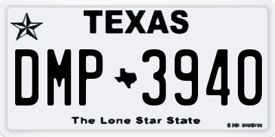 TX license plate DMP3940
