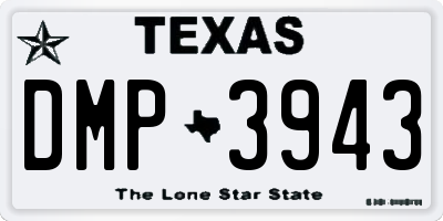 TX license plate DMP3943