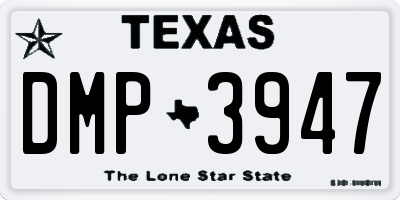TX license plate DMP3947
