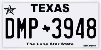 TX license plate DMP3948
