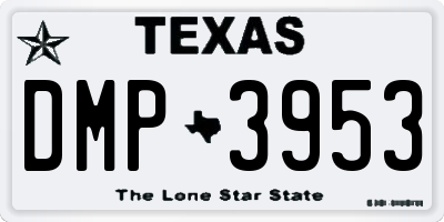 TX license plate DMP3953