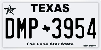 TX license plate DMP3954