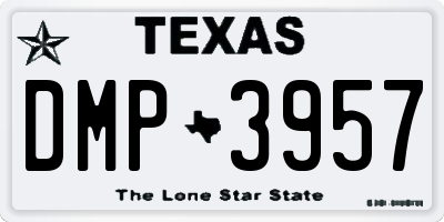 TX license plate DMP3957