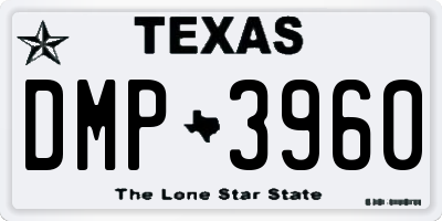 TX license plate DMP3960