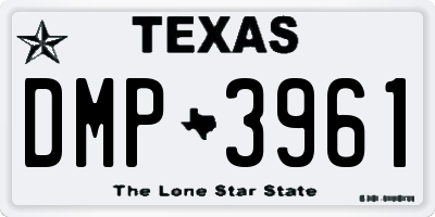 TX license plate DMP3961