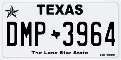 TX license plate DMP3964