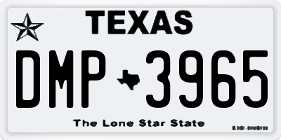 TX license plate DMP3965