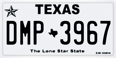 TX license plate DMP3967