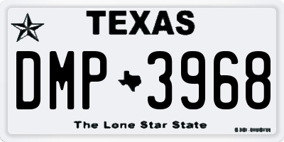 TX license plate DMP3968