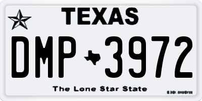 TX license plate DMP3972